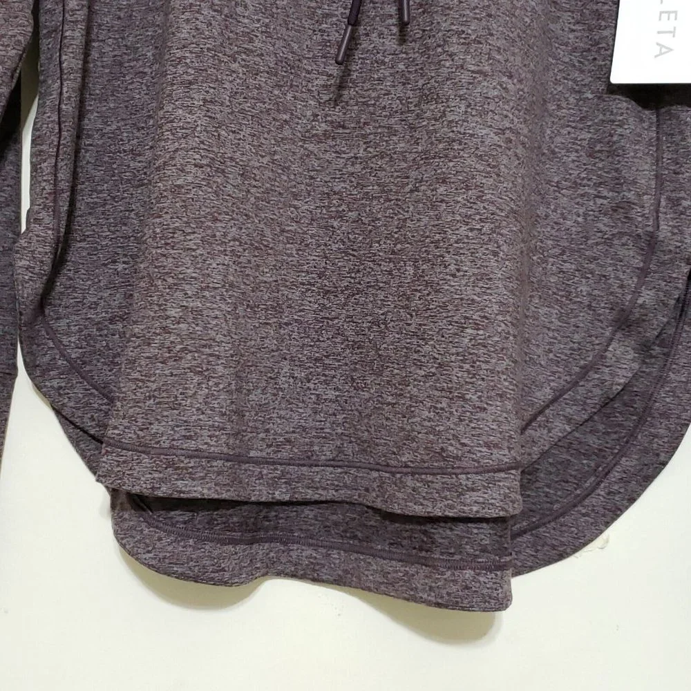 Athleta Uptempo Hoodie Sweatshirt Aubergine Heathered Purple NWT - Picture 7 of 14